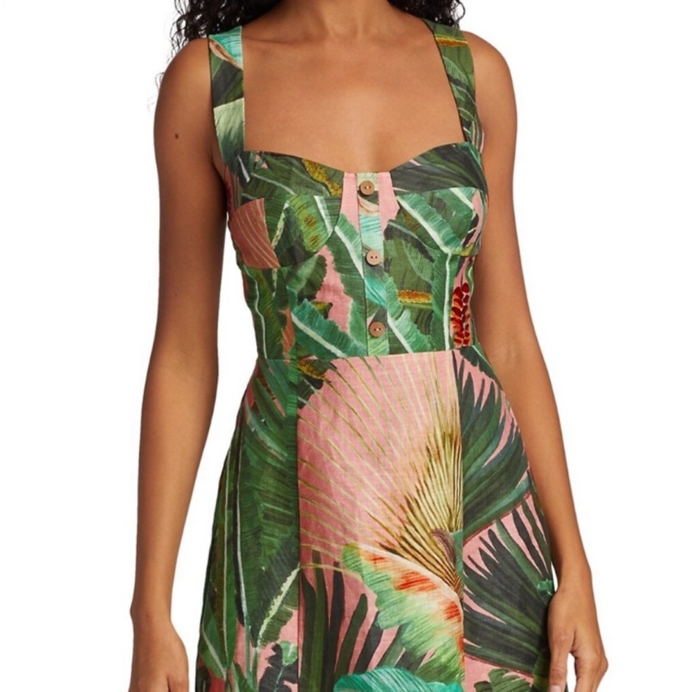 EUC FARM RIO DRESS IN AMAZONIAN FOREST PRINT